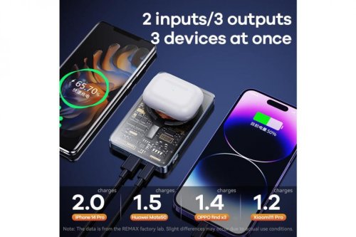 Бездротовий чорний повербанк Remax RPP-558 10000mAh Магнітний (PD&QC3.0)  Magsafe з підставкою (Black Walking Series)