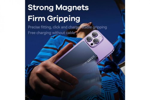 Бездротовий чорний повербанк Remax RPP-558 10000mAh Магнітний (PD&QC3.0)  Magsafe з підставкою (Black Walking Series)