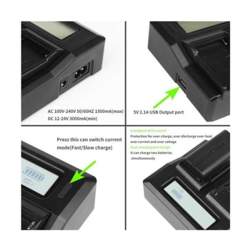 Зарядне на 2 батареї для Sony NP-FM50 NP-FM500 NP-FM70 NP-FM90 HPW-13361