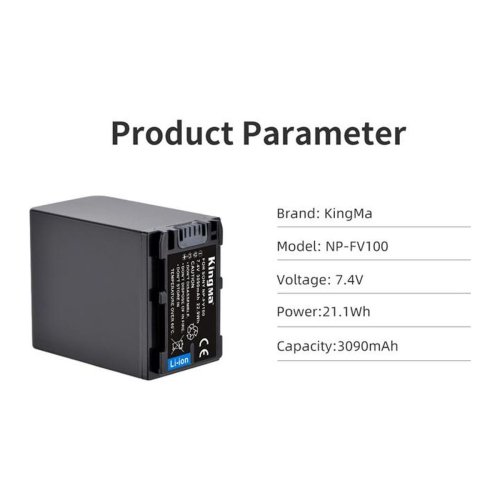 Батарея для фотоапарату Sony NP-FV100 (KingMa) 3090 mAh HPW-14172