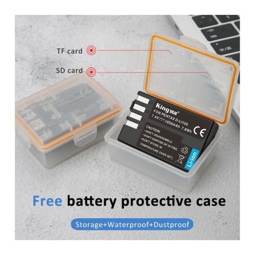 Батарея для фотоапарату Pentax D-LI109 (KingMa) 1050 mAh HPW-14159