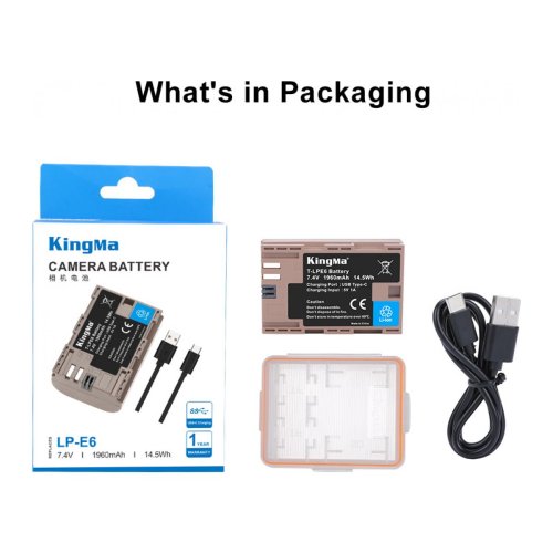 Батарея для фотоапарату Canon LP-E6 USB-C (KingMa) 1960 mAh HPW-14741