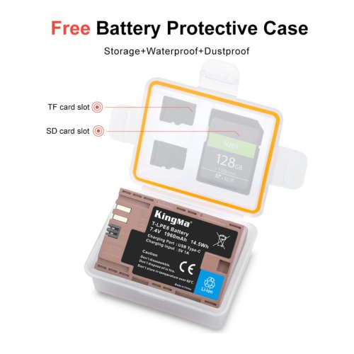 Батарея для фотоапарату Canon LP-E6 USB-C (KingMa) 1960 mAh HPW-14741