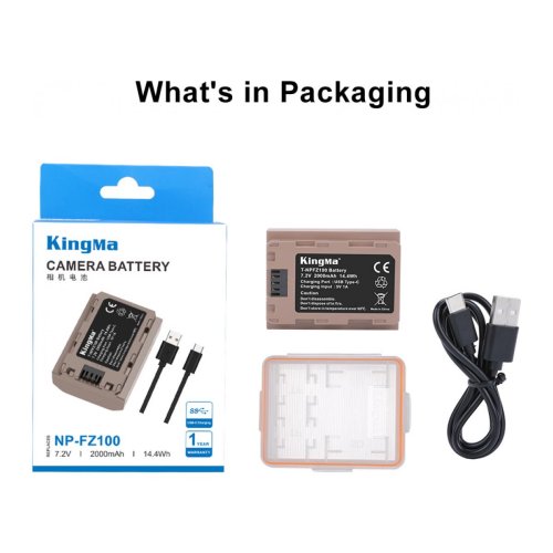 Батарея для фотоапарату Sony NP-FZ100 USB-C (KingMa) 2000 mAh HPW-14666