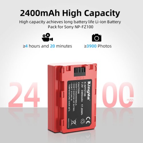 Батарея для фотоапарату Sony NP-FZ100 (KingMa) 2400 mAh HPW-14669