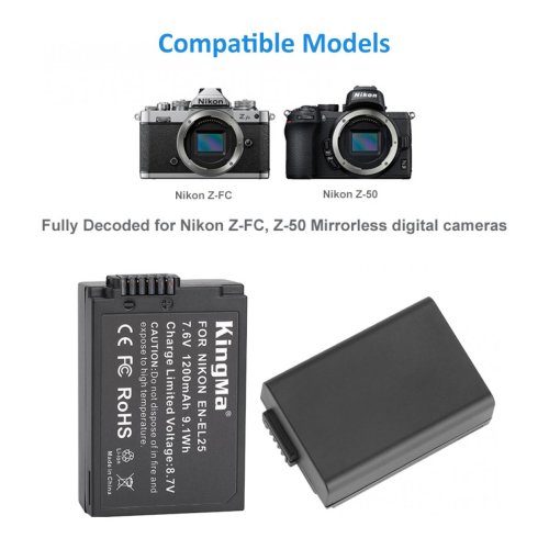 Батарея для фотоапарату Nikon EN-EL25 (KingMa) 1200 mAh HPW-14535