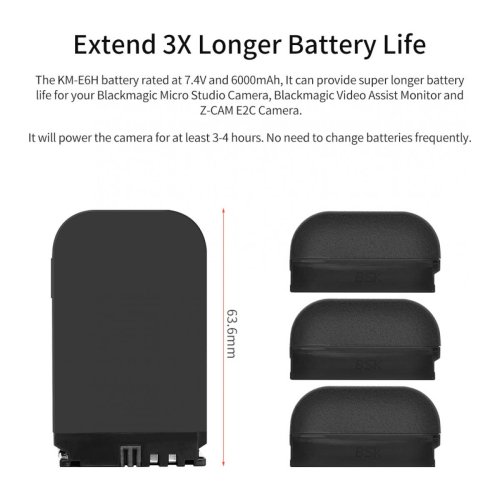 Батарея для фотоапаратуZ CAM KM-E6 (KingMa) 6000 mAh HPW-14537