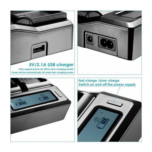 Інтелектуальний зарядний пристрій на 2 батареї (KingMa) для Olympus BLM-5 HPW-14453