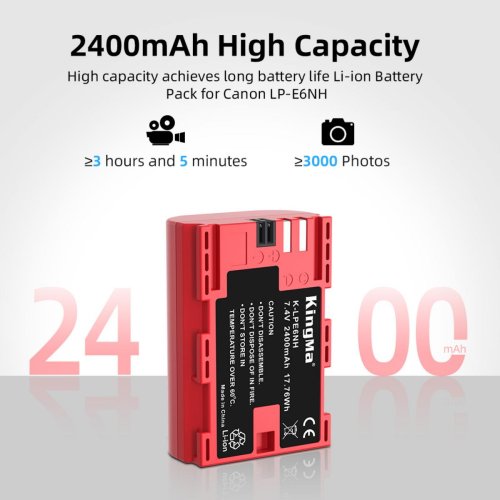 Батарея для фотоапарату Canon LP-E6NH (KingMa) 2400 mAh HPW-14668