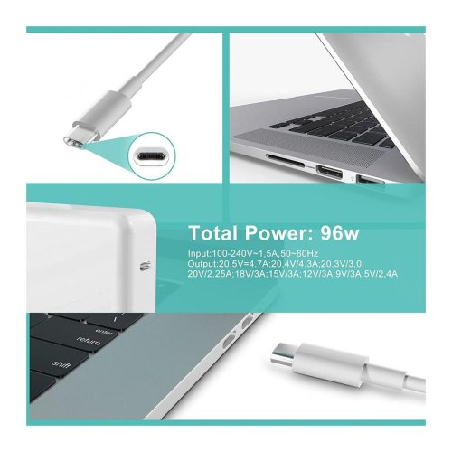 Зарядний 96W USB-C Power Adapter для MacBook Pro 13-15" (2016-2023) MacBook Air (2018-2024) HPW-14320