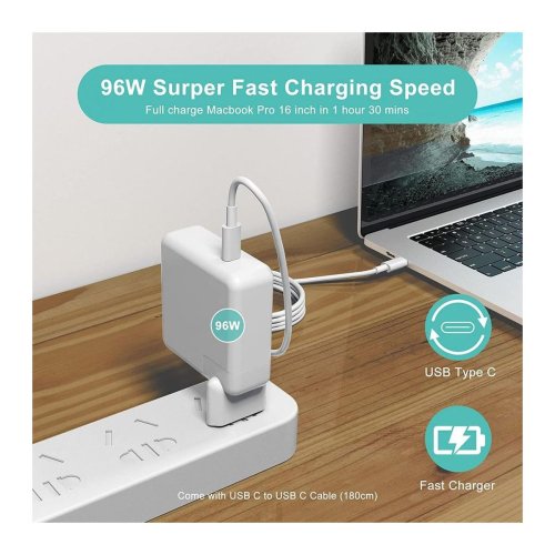 Зарядний 96W USB-C Power Adapter для MacBook Pro 13-15" (2016-2023) MacBook Air (2018-2024) HPW-14320
