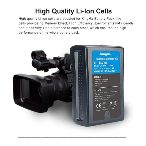 Акумулятор KingMa BP-150W V-Mount/V-Lock (150 Wh 14.8V 10400 mAh) для фотоапарату HPW-15122