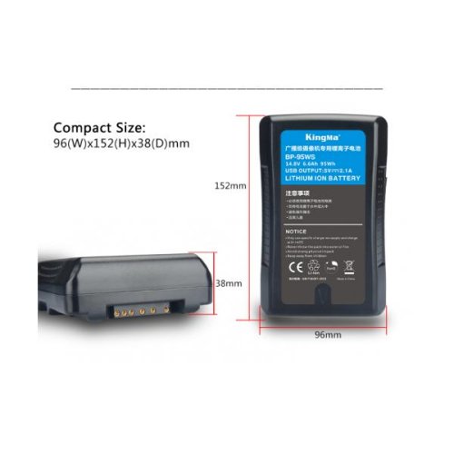 Батарея для фотоапарату  V-Mount BP-95W (KingMa) 6600 mAh HPW-13629