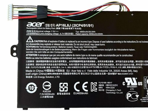Original батарея AP16L8J для Acer Chromebook Spin CP311-3H-K2RJ CP311-2H-C679 CP513-1HL CP513-1H  7.5V 4865mAh(36.5Wh)