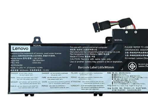 Батарея (оригінал) для Lenovo ThinkPad E480S E490S  L18C3P51 L18M3P51 L18L3P51 L18S3P51 11.25V 3735mAh (42Wh)