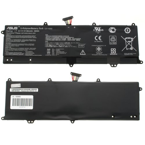 Батарея (оригінал) для ASUS S200E, X202E, X201E, Q200E series C21-X202 7.4V 5136mAh 38Wh