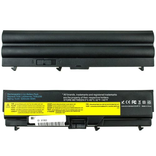 Батарея для LENOVO ThinkPad T430, T530, W530 45N1000 11.1V 5200mAh