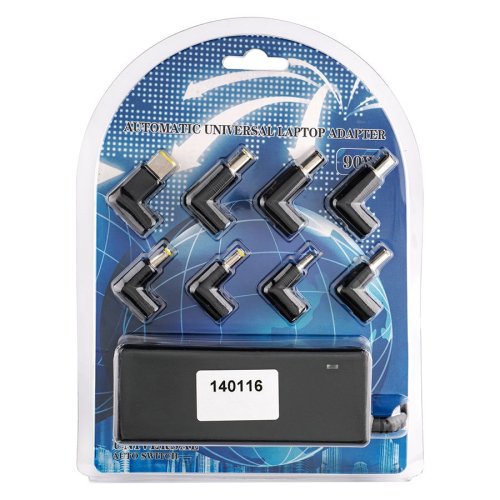 Універсальний блок живлення 90W 15–20V з 14 змінними роз’ємами, чорний OEM