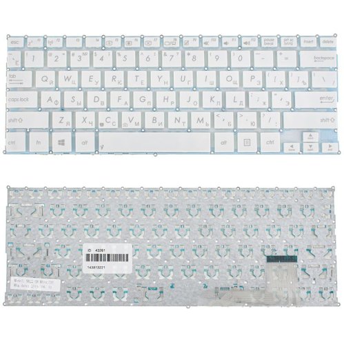 Клавіатура для ноутбука ASUS S200, X201, X202 — біла, російська розкладка, без фрейма