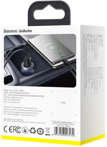 Автомобільний зарядний пристрій Baseus Particular Digital Display QC+PPS Dual Quick Charger Car Charger 65W Shallow tarnish (CCKX-C0A)