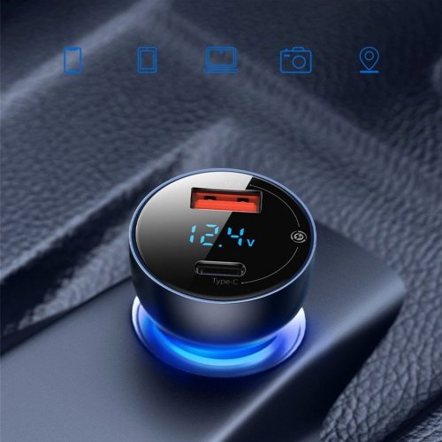 Автомобільний зарядний пристрій Baseus Particular Digital Display QC+PPS Dual Quick Charger Car Charger 65W Shallow tarnish (CCKX-C0A)