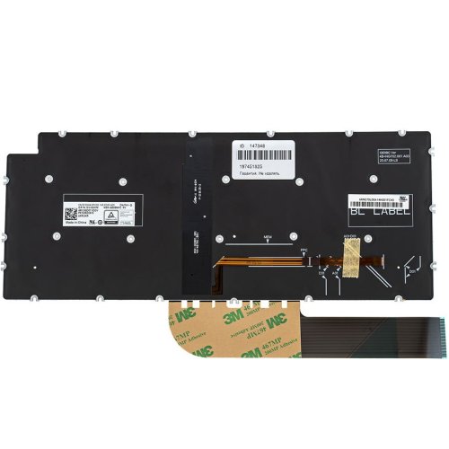 Клавіатура до ноутбуку DELL (Inspiron: 5390, 5490, 7490) українська розкладка, сірий колір, без фрейму, підсвітка клавіш (Оригінал)