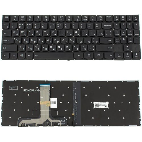 Клавіатура до ноутбуку LENOVO (Legion: Y520-15) російська розкладка, чорний колір, без фрейму, підсвітка клавіш (Оригінал)