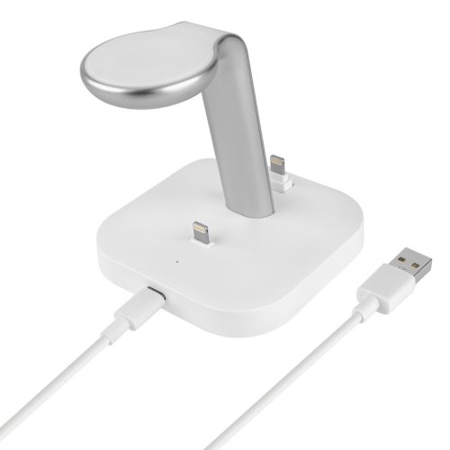 Бездротовий зарядний пристрій  HOCO CW43 Graceful 3-in-1 charger білий