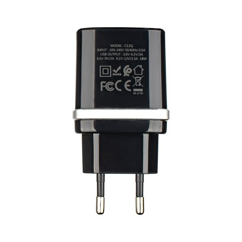 Зарядний пристрій HOCO C12Q Smart  QC3.0  18W  чорний  6931474716255