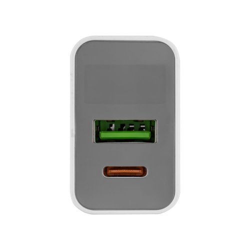 Зарядний пристрій HOCO C100A  PD20W+QC3.0  Digital display  білий  6931474769800