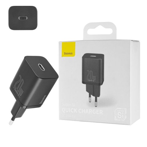 Зарядний пристрій Baseus Super Si quick charger 1C 20W EU чорний  CCSUP-B01