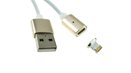 Кабель магнитный DM-M12 Lightning для iPhone gold/білий магнитный