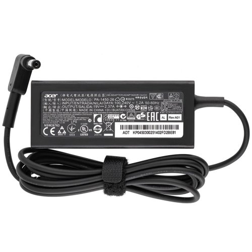 Блок живлення для ноутбука ACER 19V 2.37A (45W), штекер 5.5×1.7 мм, чорний