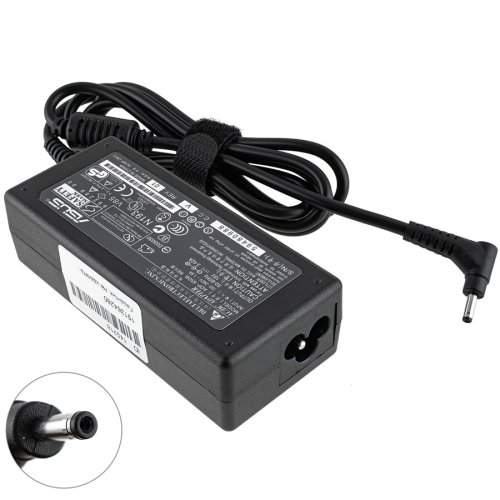 Адаптер живлення для ноутбука ASUS 65W (19V 3.42A) — штекер 3.0×1.0 мм, L‑подібний прямокутний роз’єм, чорний