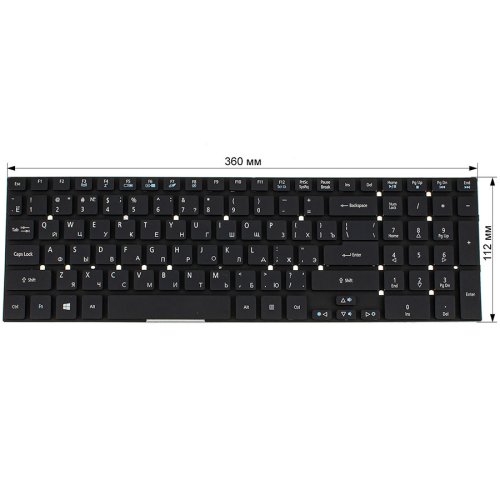 Клавіатура для ноутбуків Acer AS: 5755, 5830, E1-522, E1-532, E1-731, V3-551, V3-731 — RU-розкладка, чорна, без рамки