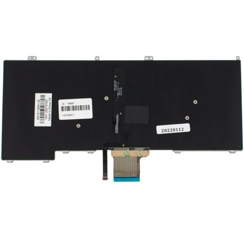 Клавіатура для ноутбука Dell Latitude 7000 / E7240 / E7440 — чорна, RU-розкладка, підсвітка клавіш, без джойстика
