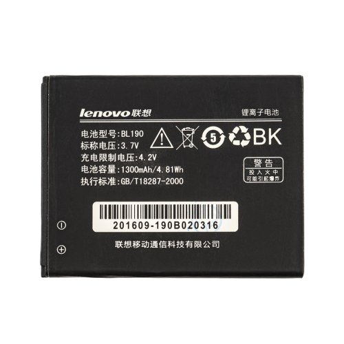Акумулятор Lenovo BL190 для смартфона Lenovo A366T — 3.7V, 1300mAh (4.81Wh) Original