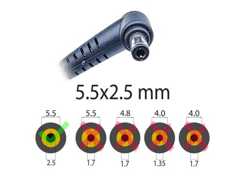 Адаптер живлення для ноутбуків ASUS 120W — 19V 6.3A, штекер 5.5×2.5, без мережевого кабелю