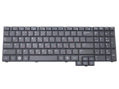 Клавіатура для ноутбуків Samsung NP R528/R530/R525/R523/R538/R540/R618/R620/RV508/RV510/R717/R719 — чорна, розкладка RU