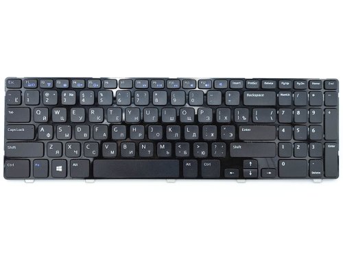Клавіатура для ноутбуків DELL Inspiron 15 3521/5421/5521/5535/5537/1316/3537/5528/3540 та Vostro 2521/3531, M531R — RU, чорна, з глянцевою рамкою (з рамкою) Original