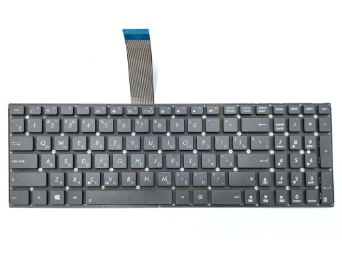 Клавіатура для ноутбуків ASUS X550, X550C, X550CA, X550CC, X550CL, X550DP, X550EA, X550VC, K550C, K550CA, X552, X552L — чорна (RU), без рамки, контакти ззаду