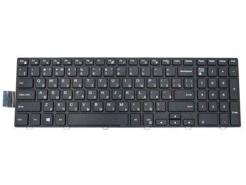 Клавіатура для ноутбуків Dell Inspiron 3541/3542/3546/3551/3552/3558/3543/3550/3560/5542/5548/5543/5545/5552/5759/7557/5551/5555/5558 — чорна, розкладка RU, з рамкою