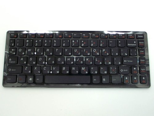 Клавіатура для ноутбука Lenovo IdeaPad U260, RU, чорна, з рамкою (Original)