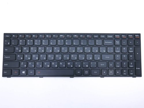 Клавіатура з підсвіткою для LENOVO IdeaPad G50, G50-30, G50-45, G50-70, G70, G70-70, G70-80, Z50-70, Z50-75, Z70-80 — RU розкладка, чорна, з чорною рамкою