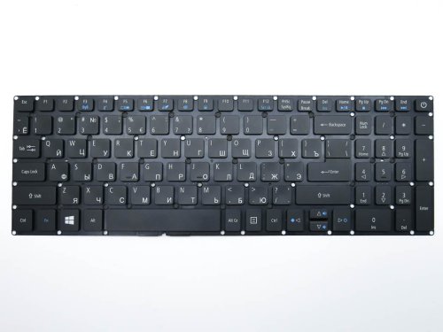 Клавіатура з підсвіткою для ноутбуків ACER Aspire E5-522, E5-573, E5-573T, E5-573G, E5-532G, E5-722, E5-772, V3-574G, A315, A515 — чорна, без рамки