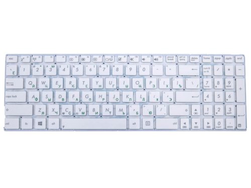 Клавіатура для ноутбуків ASUS X556, X556U, X556UA, X556UB, X556UF, X556UJ, X556UR, X556UV, A556, A556UA, A556UV, K556UV, FL5900U, X756U — біла, RU-розкладка, без рамки