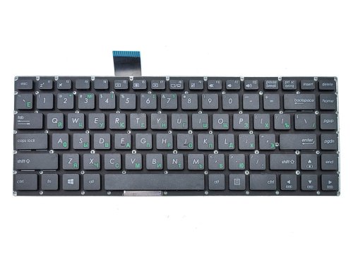 Клавіатура для ноутбуків ASUS VivoBook E402, E402M, E402MA, E402SA, E402S, E402N, E402NA, L402S, L402SA, R417, R417S, R417SA — чорна, розкладка RU, без рамки