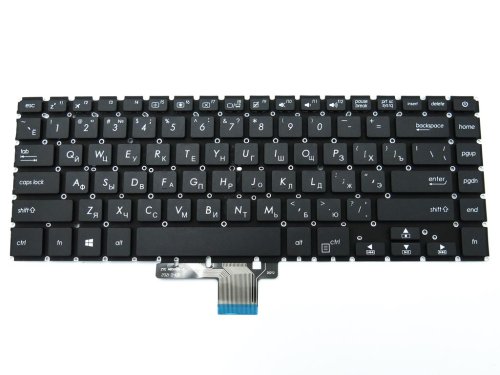 Клавіатура для ноутбуків ASUS X510, X510U, X510UA, X510UF, X510UQ, X510UN, X510UR, F510, F510UA, S510, S510U, A510U, K510U — RU розкладка, чорна, без рамки