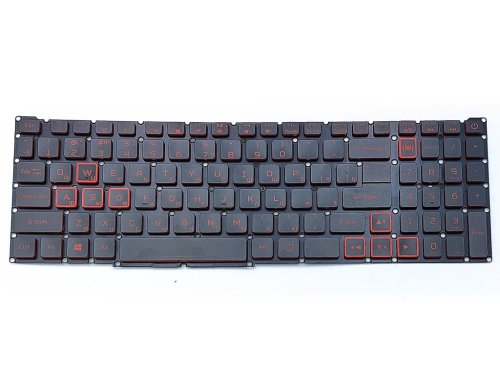 Клавіатура для ноутбуків ACER Nitro 5 AN515-45 / AN515-55 / AN515-56 / AN515-57 / AN517-41 / AN517-53, N20C1 — чорна RU, без рамки, з червоною підсвіткою