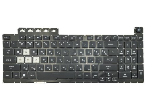 Клавіатура для ноутбуків ASUS TUF Gaming FX506, FX506U, FX506II, FX506IH, FX506LI, FA506, FA506Q, FA506QM, FA506QR, FX506II, FA706, FX706 — чорна (RU), без рамки, з RGB-підсвіткою, Original